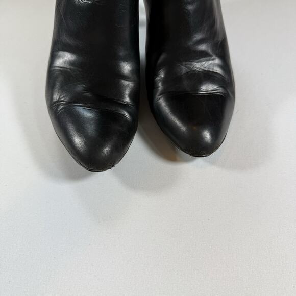 Cole Hann Vtg Leather Knee High Slouchy Almond Toe Heel Boots Black Wms Sz 7.5 - Picture 8 of 16